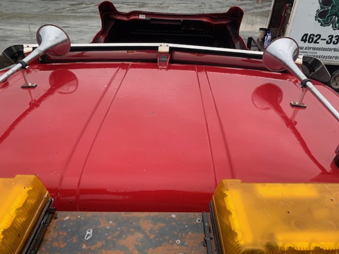 Truck hood after washing by O'Brien's Faster Blaster