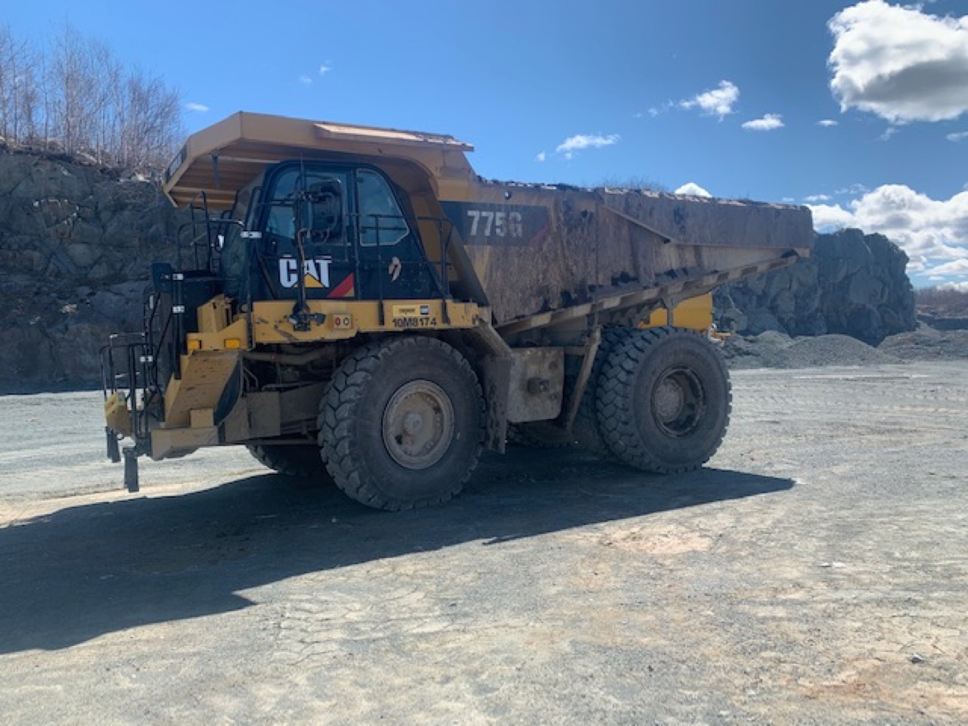 CAT haul truck being washed at a Nova Scotia quarry